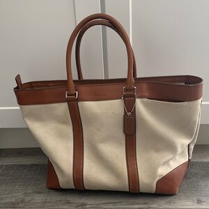 PROJECT -  Coach Weekender/tote Bag Canvas/Leather. Needs TLC.